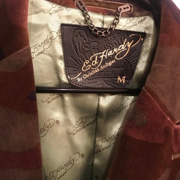SUPER RARE amazing y2k Ed hardy camouflage velvet jacket! - Picture 9 of 11